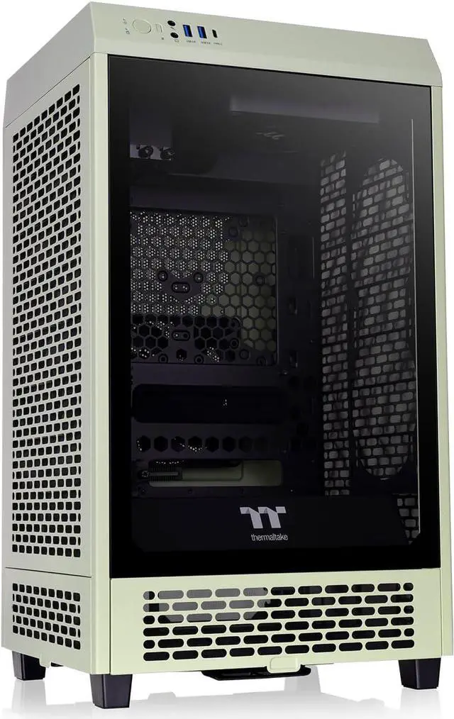 Main image of Thermaltake Tower 200 Mini-ITX Computer Case; 2x140mm Pre-Installed CT140 Fans; Supports GPU Length Up to 380mm; CA-1X9-00SEWN-00; Matcha Green; 3 Year Warranty
