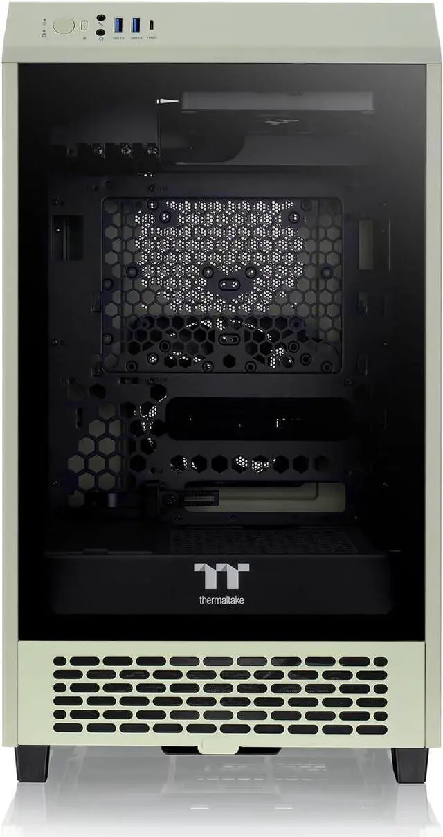 Alt view image 2 of 7 - Thermaltake Tower 200 Mini-ITX Computer Case; 2x140mm Pre-Installed CT140 Fans; Supports GPU Length Up to 380mm; CA-1X9-00SEWN-00; Matcha Green; 3 Year Warranty