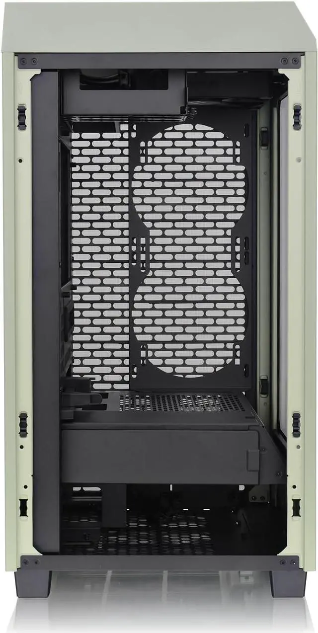 Alt view image 3 of 7 - Thermaltake Tower 200 Mini-ITX Computer Case; 2x140mm Pre-Installed CT140 Fans; Supports GPU Length Up to 380mm; CA-1X9-00SEWN-00; Matcha Green; 3 Year Warranty