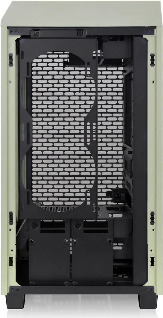 Alt view image 4 of 7 - Thermaltake Tower 200 Mini-ITX Computer Case; 2x140mm Pre-Installed CT140 Fans; Supports GPU Length Up to 380mm; CA-1X9-00SEWN-00; Matcha Green; 3 Year Warranty