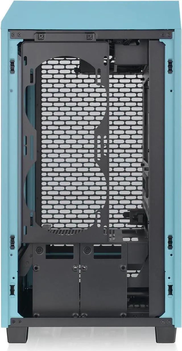 Alt view image 3 of 8 - Thermaltake Tower 200 Mini-ITX Computer Case; 2x140mm Pre-Installed CT140 Fans; Supports GPU Length Up to 380mm; CA-1X9-00SBWN-00; Turquoise; 3 Year Warranty