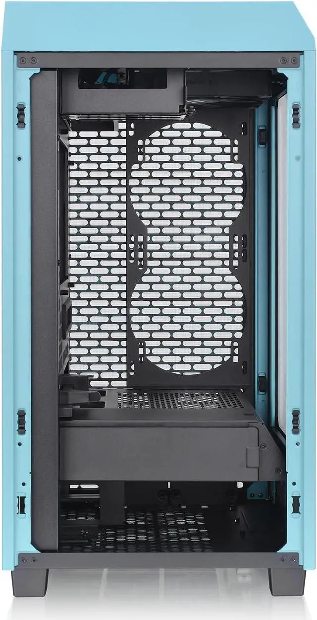 Alt view image 4 of 8 - Thermaltake Tower 200 Mini-ITX Computer Case; 2x140mm Pre-Installed CT140 Fans; Supports GPU Length Up to 380mm; CA-1X9-00SBWN-00; Turquoise; 3 Year Warranty