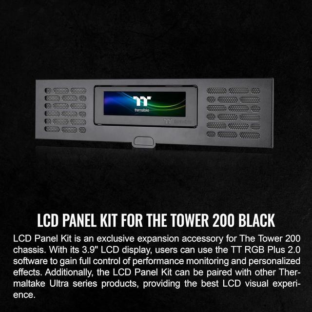 Alt view image 4 of 6 - Thermaltake Tower 200 Series Black LCD Panel Kit, 3.9" LCD Display, Supported by Tt RGB Plus 2.0 Software, AC-066-OO1NAN-A1, 3 Year Warranty