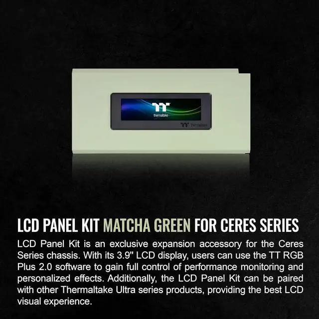 Alt view image 4 of 6 - Thermaltake Tower 200 Series Matcha Green LCD Panel Kit, 3.9" LCD Display, Supported by Tt RGB Plus 2.0 Software, AC-064-OOENAN-A1, 3 Year Warranty