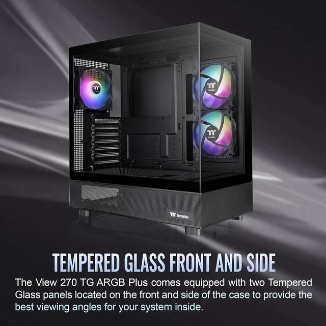 Alt view image 5 of 7 - Thermaltake View 270 Plus TG ARGB ATX Mid-Tower Gaming Computer Case Black (CA-1Y7-00M1WN-01)
