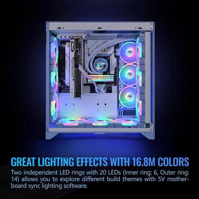 Alt view image 5 of 6 - SWAFAN EX 12 ARGB Cooling Fan, Hydrangea Blue, 3-Fan pcak, 500~2000 RPM, Magnetic Connection, Reversable Blades, sync with MB RGB Software, CL-F183-PL12BU-A