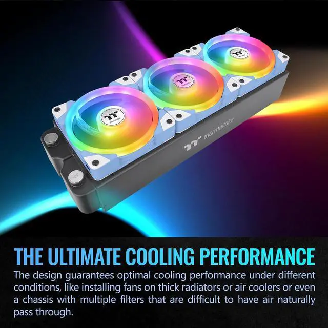 Alt view image 6 of 6 - SWAFAN EX 12 ARGB Cooling Fan, Hydrangea Blue, 3-Fan pcak, 500~2000 RPM, Magnetic Connection, Reversable Blades, sync with MB RGB Software, CL-F183-PL12BU-A