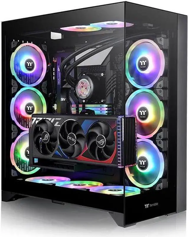 Alt view image 5 of 5 - Thermaltake CTE E660 MX Black Mid Tower E-ATX Case; Supports Hidden Connector MB, Versatile GPU Mounting with Included Riser Cable, Dual Front Panels, CA-1Y3-00M1WN-01