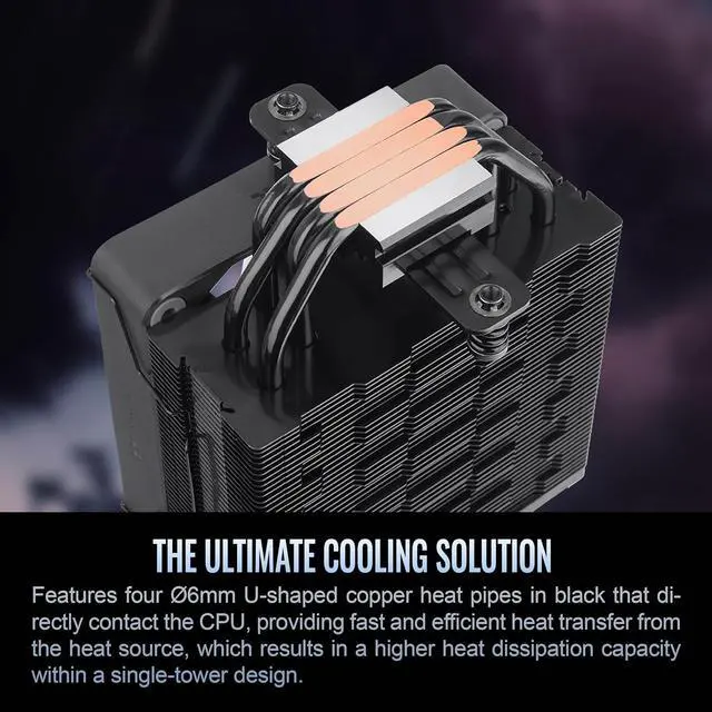 Alt view image 5 of 6 - Thermaltake ASTRIA 200 ARGB CPU cooler, Compatible with latest Intel LGA 1851 and AMD AM5 CPU socket Single Tower 210W TDP cooling power CL-P119-AL12SW-A