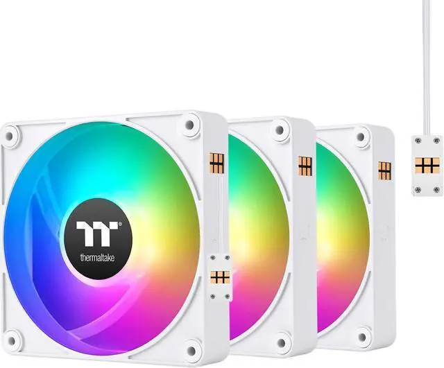 Color:ホワイト_Size:120mm Thermaltake CT120 Thermaltake CT120 ARGB Sync PC Cooling Fan White (2-Fan Pack
