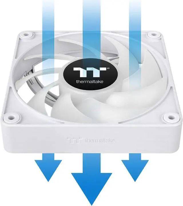 Alt view image 5 of 6 - Thermaltake CT120 EX ARGB Sync PC Cooling Fan White (3-Fan Pack), Magnetic Connection, 5V Motherboard Sync, 16.8 Million Colors 9 Addressable LEDs, 120 mm Case/Radiator Fan, CL-F190-PL12SW-A