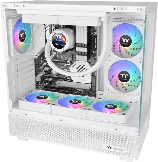 Alt view image 6 of 6 - Thermaltake CT120 EX ARGB Sync PC Cooling Fan White (3-Fan Pack), Magnetic Connection, 5V Motherboard Sync, 16.8 Million Colors 9 Addressable LEDs, 120 mm Case/Radiator Fan, CL-F190-PL12SW-A