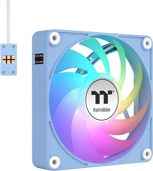 Alt view image 3 of 6 - Thermaltake CT120 EX ARGB PC Cooling Fan Hydrangea Blue 3-Fan Pack, Magnetic Connection, 5V Motherboard Sync, 16.8 Million Colors 9 Addressable LEDs, 120 mm Case/Radiator Fan, CL-F196-PL12BU-A