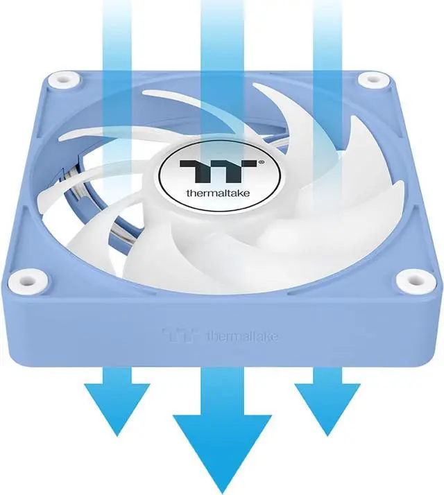 Alt view image 5 of 6 - Thermaltake CT120 EX ARGB PC Cooling Fan Hydrangea Blue 3-Fan Pack, Magnetic Connection, 5V Motherboard Sync, 16.8 Million Colors 9 Addressable LEDs, 120 mm Case/Radiator Fan, CL-F196-PL12BU-A