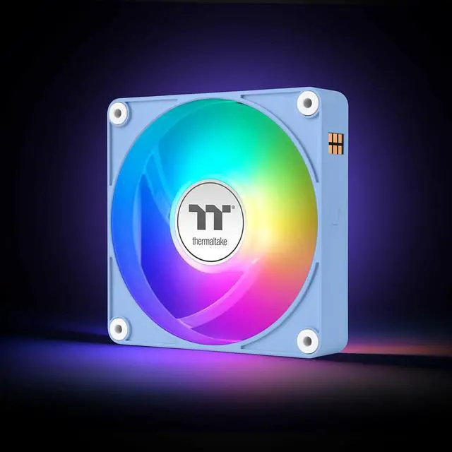 Alt view image 2 of 6 - Thermaltake CT120 EX ARGB Reverse PC Cooling Fan HydrangeaBlue 3-Fan Pack, Magnetic Connection, 5V Motherboard Sync, 16.8 Million Colors 9 Addressable LEDs,120 mm Case/Radiator Fan, CL-F198-PL12BU-A
