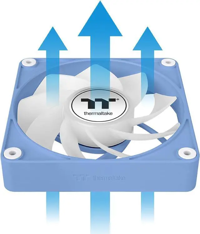 Alt view image 5 of 6 - Thermaltake CT120 EX ARGB Reverse PC Cooling Fan HydrangeaBlue 3-Fan Pack, Magnetic Connection, 5V Motherboard Sync, 16.8 Million Colors 9 Addressable LEDs,120 mm Case/Radiator Fan, CL-F198-PL12BU-A