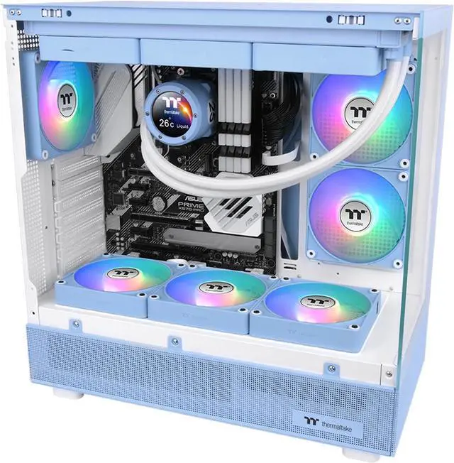 Alt view image 6 of 6 - Thermaltake CT120 EX ARGB Reverse PC Cooling Fan HydrangeaBlue 3-Fan Pack, Magnetic Connection, 5V Motherboard Sync, 16.8 Million Colors 9 Addressable LEDs,120 mm Case/Radiator Fan, CL-F198-PL12BU-A