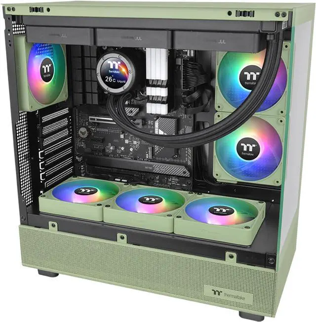 Alt view image 6 of 6 - Thermaltake CT120 EX ARGB Reverse PC Cooling Fan Matcha Green 3-Fan Pack, Magnetic Connection, 5V Motherboard Sync, 16.8 Million Colors 9 Addressable LEDs, 120 mm Case/Radiator Fan, CL-F198-PL12MG-A