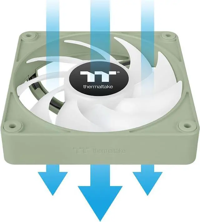 Alt view image 5 of 6 - Thermaltake CT140 EX ARGB Sync PC Cooling Fan Matcha Green (3-Fan Pack), Magnetic Connection, 5V Motherboard Sync, 16.8 Million Colors 9 Addressable LEDs, 140 mm Case/Radiator Fan, CL-F197-PL14MG-A