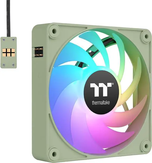 Alt view image 4 of 6 - Thermaltake CT140 EX ARGB Sync PC Cooling Fan Matcha Green (3-Fan Pack), Magnetic Connection, 5V Motherboard Sync, 16.8 Million Colors 9 Addressable LEDs, 140 mm Case/Radiator Fan, CL-F197-PL14MG-A