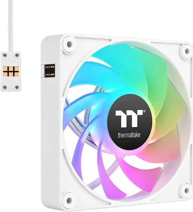 Alt view image 3 of 6 - Thermaltake CT140 EX ARGB Reverse PC Cooling Fan White (3-Fan Pack), Magnetic Connection, 5V Motherboard Sync, 16.8 Million Colors 9 Addressable LEDs, 140 mm Case/Radiator Fan, CL-F195-PL14SW-A