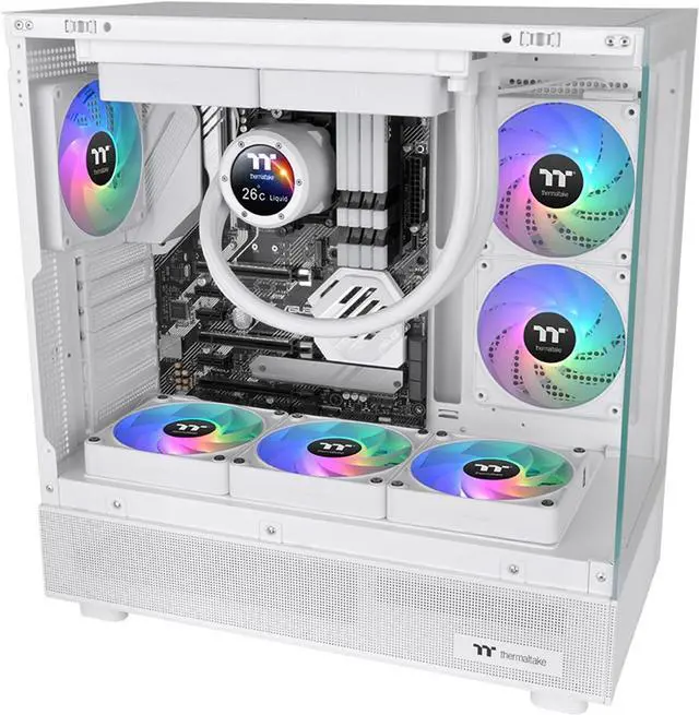 Alt view image 6 of 6 - Thermaltake CT140 EX ARGB Reverse PC Cooling Fan White (3-Fan Pack), Magnetic Connection, 5V Motherboard Sync, 16.8 Million Colors 9 Addressable LEDs, 140 mm Case/Radiator Fan, CL-F195-PL14SW-A