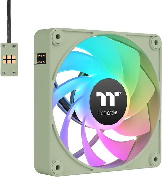 Alt view image 4 of 6 - Thermaltake CT140 EX ARGB Reverse PC Cooling Fan Matcha Green 3-Fan Pack, Magnetic Connection, 5V Motherboard Sync, 16.8 Million Colors 9 Addressable LEDs, 140 mm Case/Radiator Fan, CL-F199-PL14MG-A