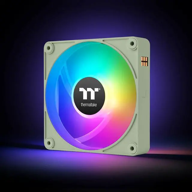 Alt view image 2 of 6 - Thermaltake CT140 EX ARGB Reverse PC Cooling Fan Matcha Green 3-Fan Pack, Magnetic Connection, 5V Motherboard Sync, 16.8 Million Colors 9 Addressable LEDs, 140 mm Case/Radiator Fan, CL-F199-PL14MG-A