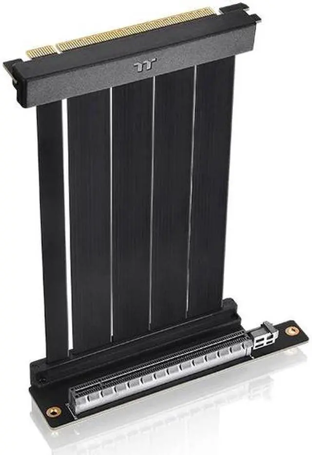 Main image of Thermaltake PCIe 4.0 Dual 90°Degree Connectors Riser Cable; 16Gbps High-Speed Transmission; 130mm; EMI Shielding; AC-071-CO1OTN-C1
