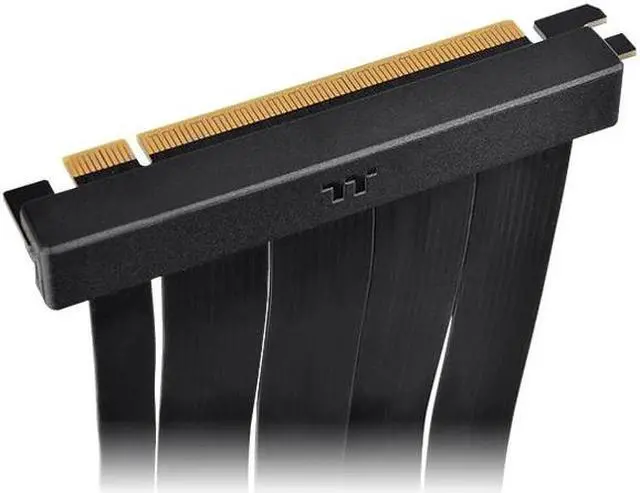 Alt view image 4 of 6 - Thermaltake PCIe 4.0 Dual 90°Degree Connectors Riser Cable; 16Gbps High-Speed Transmission; 130mm; EMI Shielding; AC-071-CO1OTN-C1