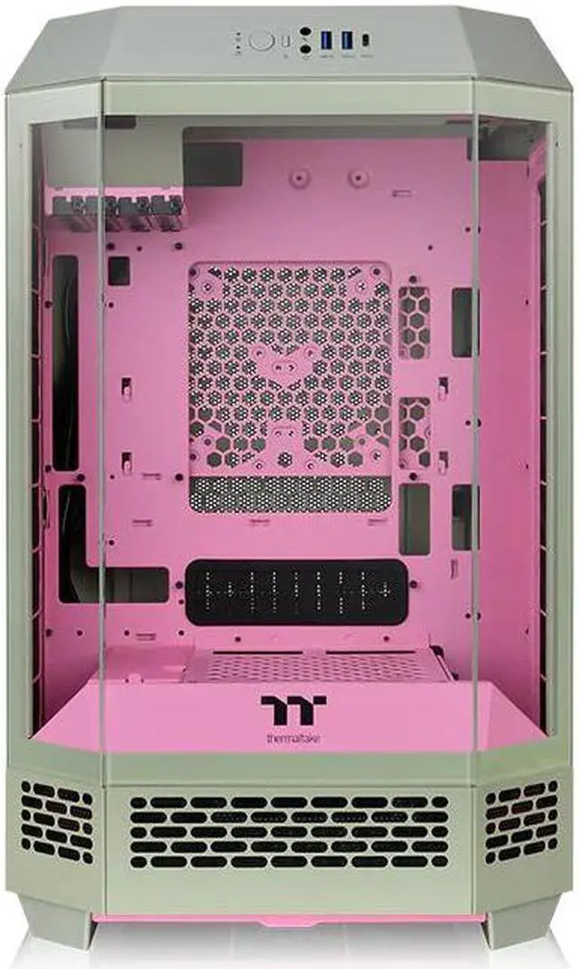 Alt view image 2 of 7 - Thermaltake Tower 300 Summer Edition Matcha Plum Micro-ATX Case; 2x140mm CT Fan Included; Supports Up to 420mm Radiator; Horizontal Display Capable; CA-1Y4-00SJWN-00