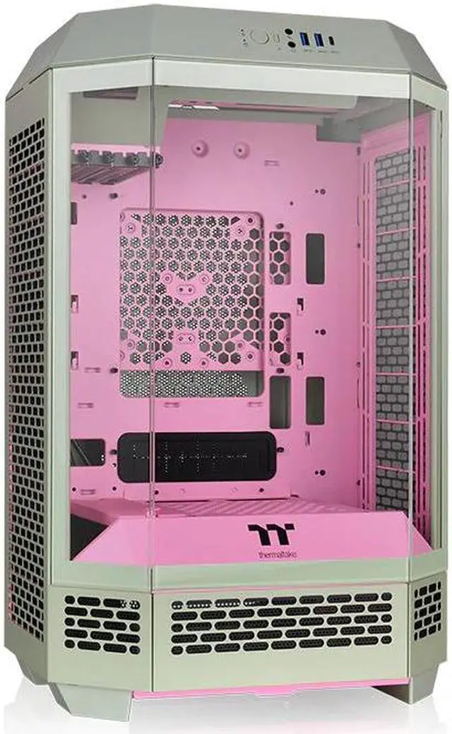 Main image of Thermaltake Tower 300 Summer Edition Matcha Plum Micro-ATX Case; 2x140mm CT Fan Included; Supports Up to 420mm Radiator; Horizontal Display Capable; CA-1Y4-00SJWN-00
