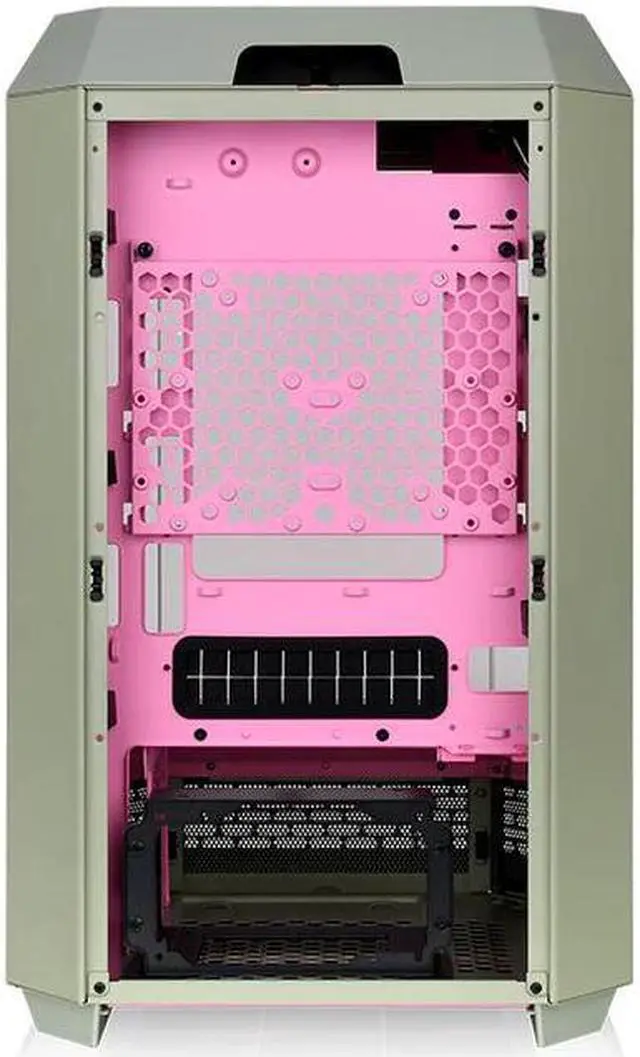 Alt view image 4 of 7 - Thermaltake Tower 300 Summer Edition Matcha Plum Micro-ATX Case; 2x140mm CT Fan Included; Supports Up to 420mm Radiator; Horizontal Display Capable; CA-1Y4-00SJWN-00