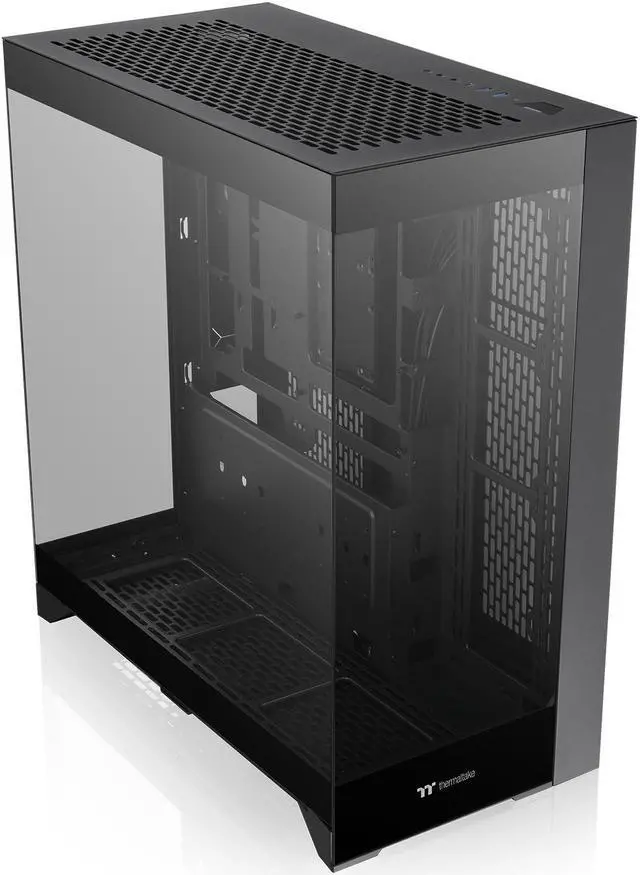 Alt view image 2 of 7 - Thermaltake CTE E550 TG Black Mid Tower ATX Case; 3 Tempered Glass Panels; Hidden-Connector Motherboard Support; Three-Way VGA Installations; Dual Chamber Design; CA-1Z8-00M1WN-00