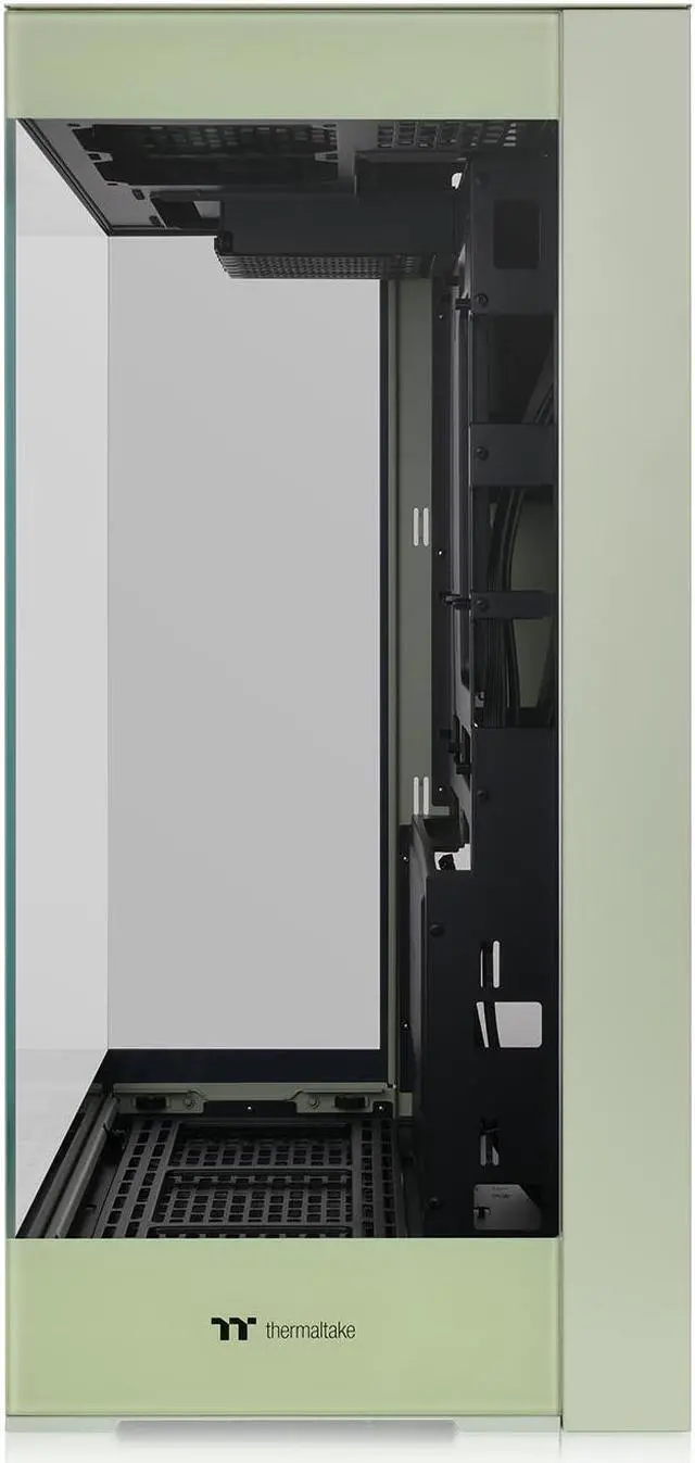Alt view image 5 of 7 - Thermaltake CTE E550 TG Matcha Green Mid Tower ATX Case; 3 Tempered Glass Panels; Hidden-Connector Motherboard Support; Three-Way VGA Installations; Dual Chamber Design; CA-1Z8-00MEWN-00