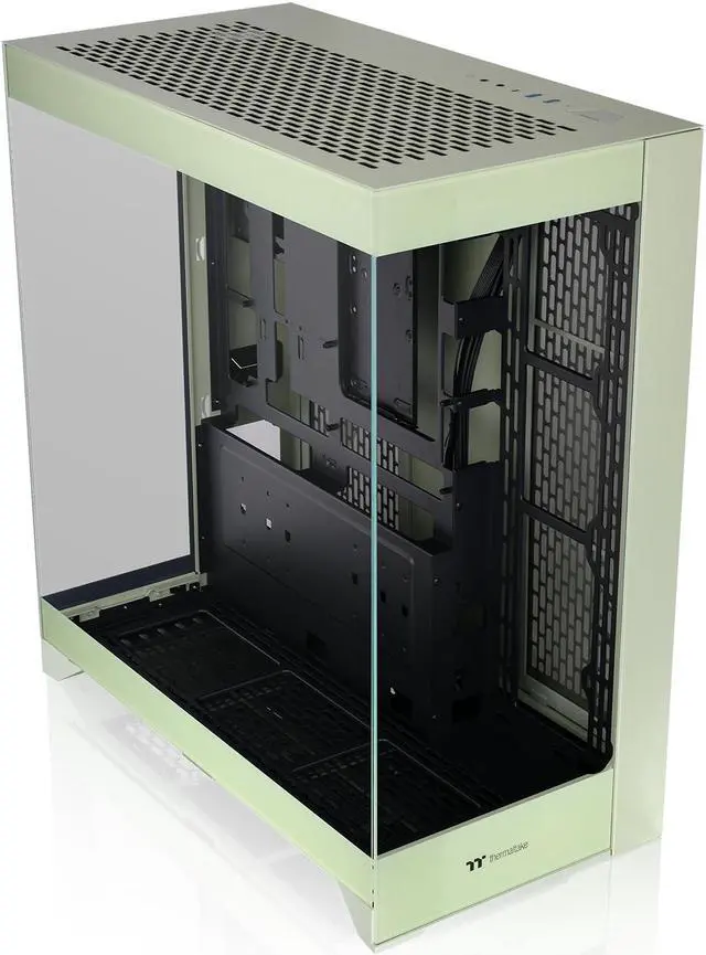 Alt view image 2 of 7 - Thermaltake CTE E550 TG Matcha Green Mid Tower ATX Case; 3 Tempered Glass Panels; Hidden-Connector Motherboard Support; Three-Way VGA Installations; Dual Chamber Design; CA-1Z8-00MEWN-00