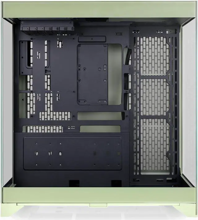 Alt view image 3 of 7 - Thermaltake CTE E550 TG Matcha Green Mid Tower ATX Case; 3 Tempered Glass Panels; Hidden-Connector Motherboard Support; Three-Way VGA Installations; Dual Chamber Design; CA-1Z8-00MEWN-00