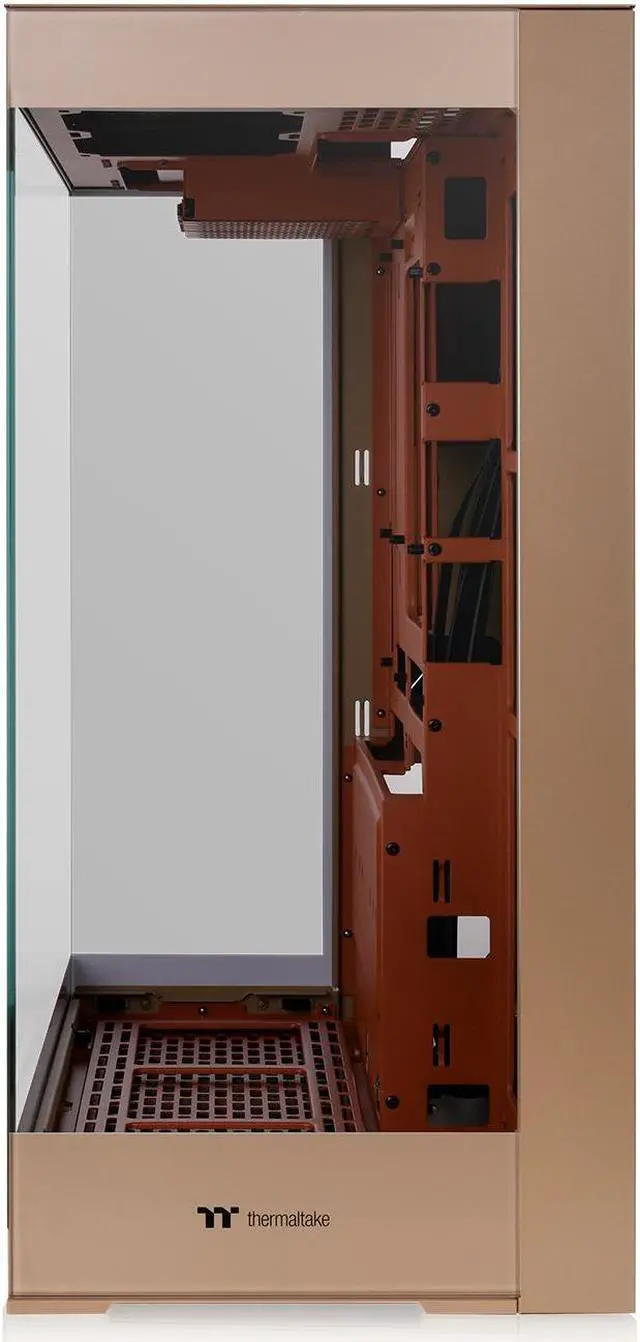 Alt view image 5 of 7 - Thermaltake CTE E550 TG Gravel Sand Mid Tower ATX Case; 3 Tempered Glass Panels; Hidden-Connector Motherboard Support; Three-Way VGA Installations; Dual Chamber Design; CA-1Z8-00MGWN-00