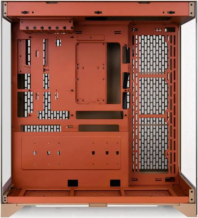 Alt view image 3 of 7 - Thermaltake CTE E550 TG Gravel Sand Mid Tower ATX Case; 3 Tempered Glass Panels; Hidden-Connector Motherboard Support; Three-Way VGA Installations; Dual Chamber Design; CA-1Z8-00MGWN-00