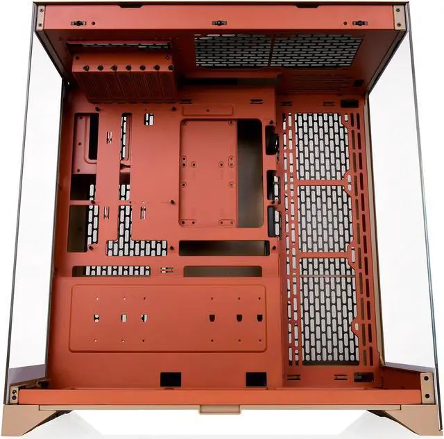 Alt view image 6 of 7 - Thermaltake CTE E550 TG Gravel Sand Mid Tower ATX Case; 3 Tempered Glass Panels; Hidden-Connector Motherboard Support; Three-Way VGA Installations; Dual Chamber Design; CA-1Z8-00MGWN-00