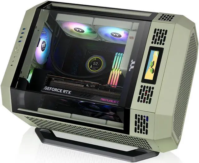 Alt view image 3 of 3 - Thermaltake Tower 600 Series Horizontal Display Chassis Support Stand Matcha Green AC-076-ONENAN-A1