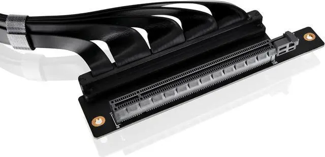 Alt view image 3 of 5 - Thermaltake PCIe 4.0 Dual 90°Degree Connectors Riser Cable 16Gbps High-Speed Transmission 400mm; EMI Shielding AC-077-CO1OTN-C1