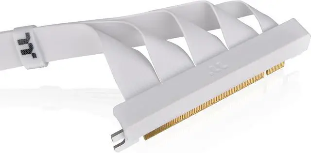 Alt view image 3 of 5 - Thermaltake PCIe 4.0 Dual 90°Degree Connectors Riser Cable White 16Gbps High-Speed Transmission 400mm EMI Shielding AC-077-CO6OTN-C1