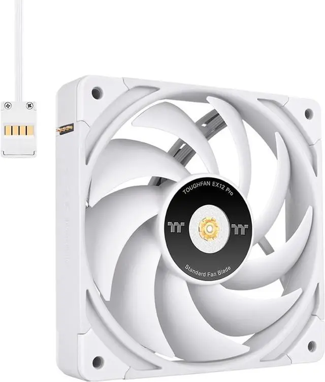 Main image of Thermaltake TOUGHFAN EX12 Pro Snow PC Cooling Fan, Magnetic Connection Swappable Fan Blade PWM Controlled 500~2000 RPM Air Flow 70.8 CFM 120mm Case/Radiator Fan (3 Pack) CL-F171-PL12WT-A