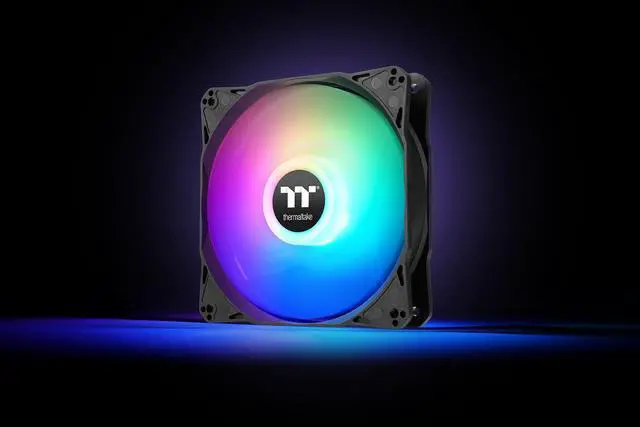 Alt view image 2 of 7 - Thermaltake LE120 ARGB PWM Fan (3 Pack) PWM controlled 500~1500 rpm 5V Motherboard Sync 16.8 Million Colors 9 Addressable LEDs Airflow 66.1 CFM 120mm Hydraulic Bearing Case Fan CL-F204-PL12SW-A
