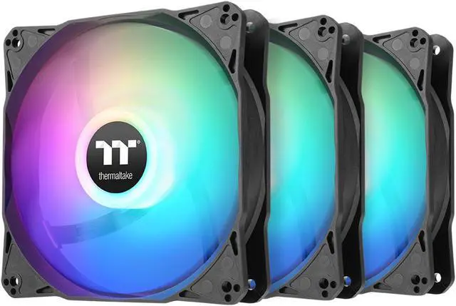 Main image of Thermaltake LE120 ARGB PWM Fan (3 Pack) PWM controlled 500~1500 rpm 5V Motherboard Sync 16.8 Million Colors 9 Addressable LEDs Airflow 66.1 CFM 120mm Hydraulic Bearing Case Fan CL-F204-PL12SW-A