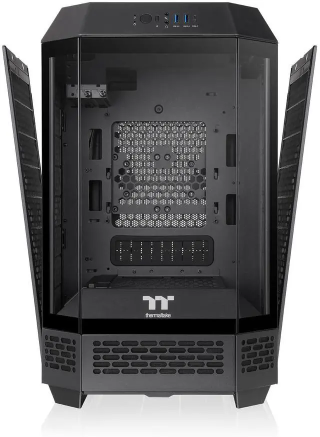 Alt view image 3 of 20 - Thermaltake Tower 250 Black Mini-ITX Mini Tower 2x120mm CT Fans Included 360mm Radiator Support 360mm GPU Clearance Dual Chamber CA-1Z9-00S1WN-00