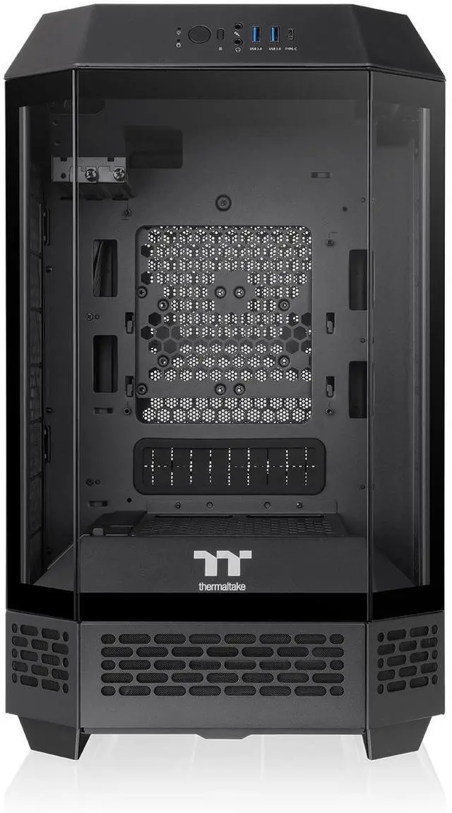 Alt view image 2 of 20 - Thermaltake Tower 250 Black Mini-ITX Mini Tower 2x120mm CT Fans Included 360mm Radiator Support 360mm GPU Clearance Dual Chamber CA-1Z9-00S1WN-00