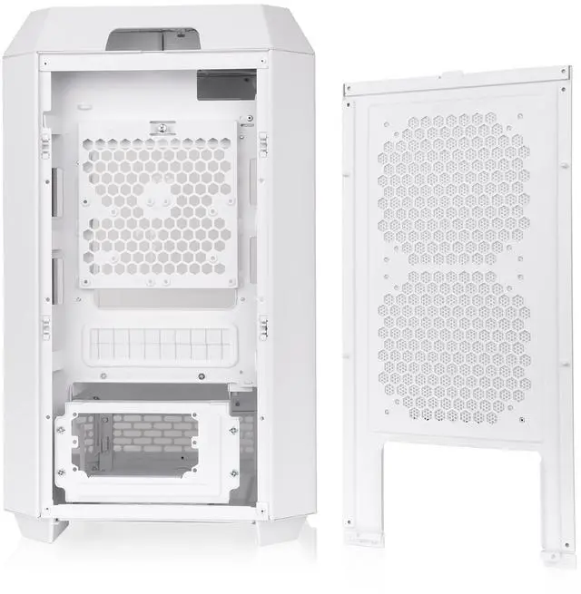 Alt view image 7 of 20 - Thermaltake Tower 250 Snow Mini-ITX Mini Tower 2x120mm CT Fans Included, 360mm Radiator Support 360mm GPU Clearance Dual Chamber CA-1Z9-00S6WN-00