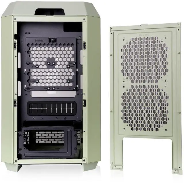 Alt view image 7 of 20 - Thermaltake Tower 250 Matcha Green Mini-ITX Mini Tower 2x120mm CT Fans Included, 360mm Radiator Support 360mm GPU Clearance Dual Chamber CA-1Z9-00SEWN-00